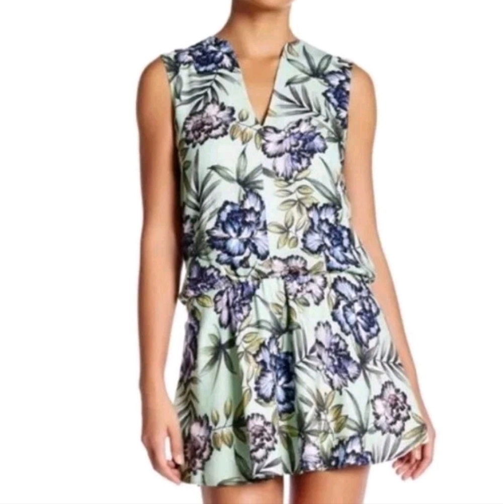 Women's Alice And Olivia Brooke Oasis Mint Floral Dress 6 - Picture 8 of 9